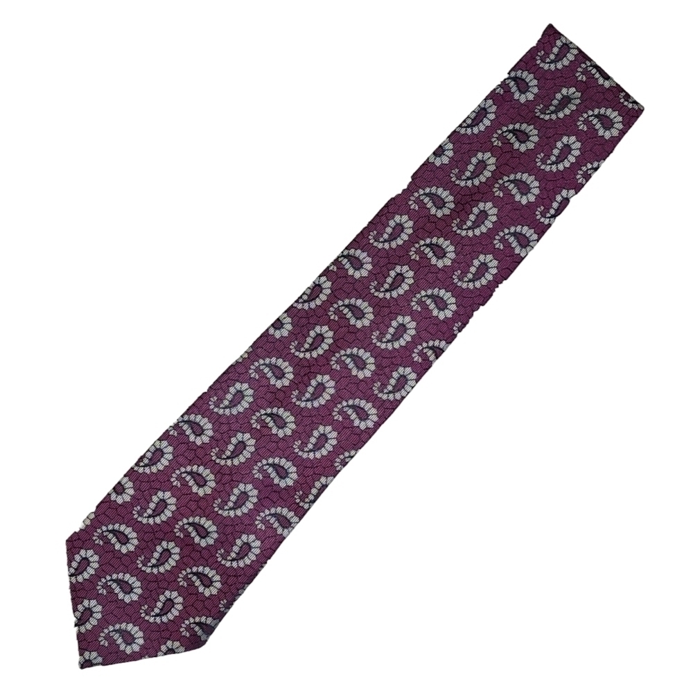 Ferrell Reed 100% Silk Handmade Burgundy & Tan Paisley Tie